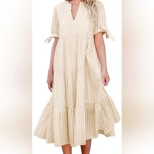 NWT Eyelet Tiered Dress - Lightweight Summer Style Size L